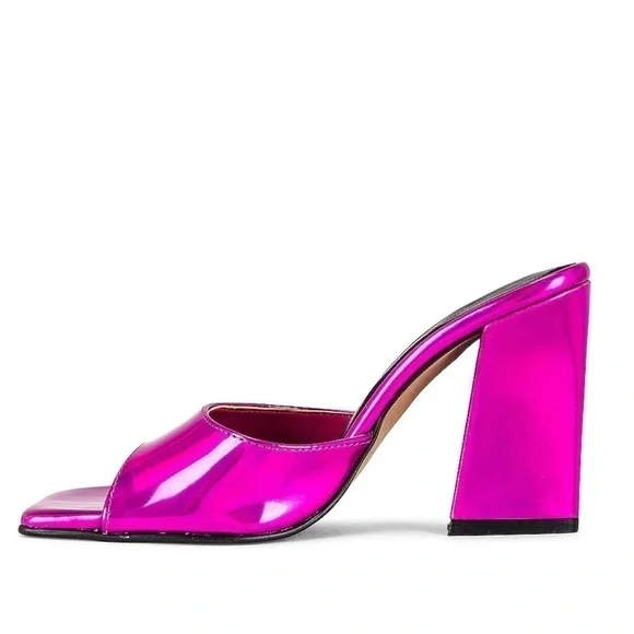 BRAND NEW IN BOX Intentionally Blank Jackson Mule in Fuchsia size 38 (Size 7.5) - Picture 3 of 4